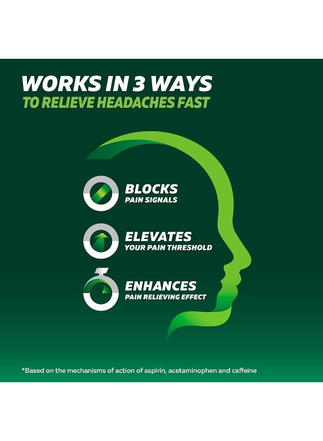 Excedrin Extra Strength Pain Relief Caplets For Headache Relief, Temporarily Relieves Minor Aches And Pains Due To Headache - 200 Count - Image 2